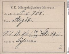 Etiketten zu Augit (NHMW-MIN-Ae768)